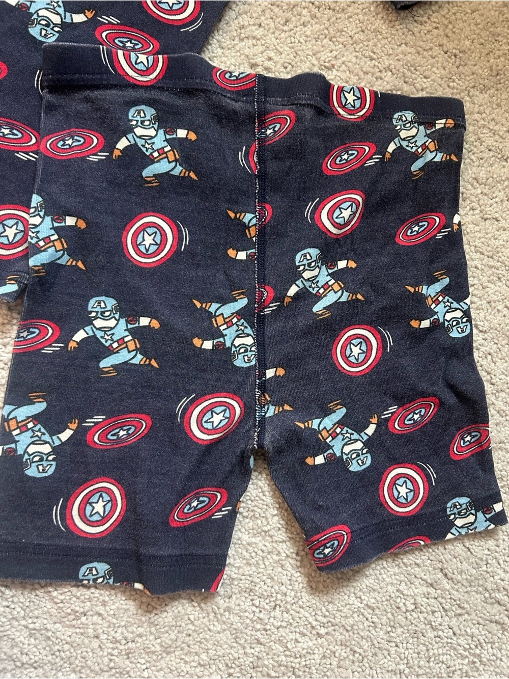 Hanna Andersson Marvel Captain America short sleeve pajama set size 8 - Picture 4 of 4